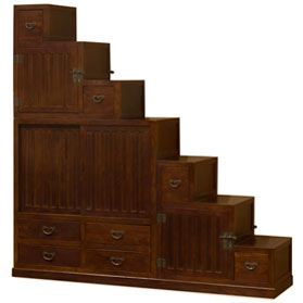 Mahogany Step Tansu Chest