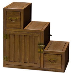 Petite Step Tansu Chest - Walnut