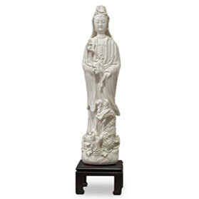 White Porcelain Guanyin Asian Statue