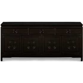 72in Black Rosewood Chinese Longevity Sideboard