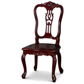 Cherry Rosewood Oriental French Style Side Chair