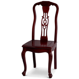 Cherry Rosewood Oriental Style Side Chair