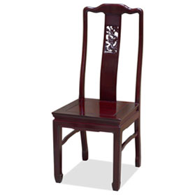 Dark Cherry Rosewood Dragon Oriental Chair