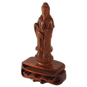 8 Inch Copper Goldstone Guanyin Asian Statue