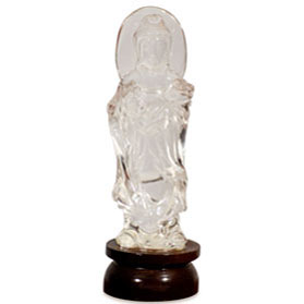 Clear Quartz Standing Buddha with Stand