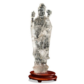 Clear Quartz Guanyin Asian Sculpture