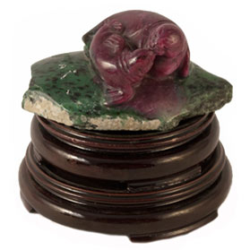 Ruby and Zoisite Seals Chinese Sculpture