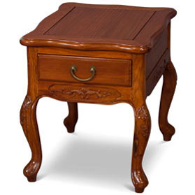 Natural Finish Rosewood Oriental Lamp Table