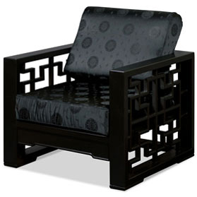 Black Elmwood Chinese Wang Zi Sofa Chair