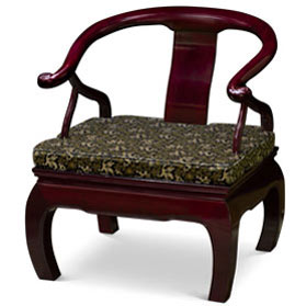 Dark Cherry Rosewood Chow Leg Chinese Monk Chair