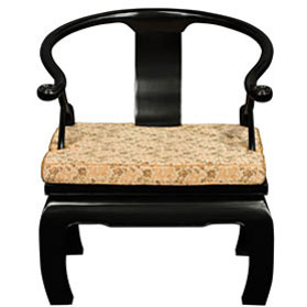 Black Elmwood Chow Leg Chinese Monk Chair