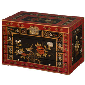 Tibetan Flower Motif Jewelry Chest