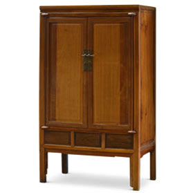 Natural Finish Elmwood Oriental Armoire