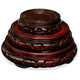 Assorted Dark Brown Round Chinese Wooden Stands