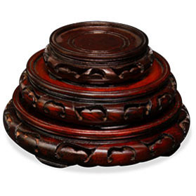 Assorted Dark Brown Round Chinese Wooden Stands