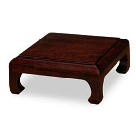 5 Inch Dark Brown Elmwood Chinese Square Stand