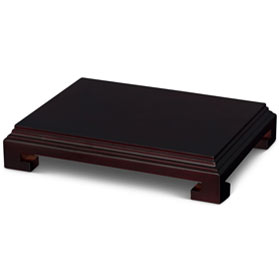 7 x 5 Inch Dark Brown Wooden Rectangular Chinese Stand