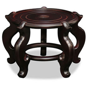 7.5 Inch Dark Brown Chinese Wooden Planter Stand