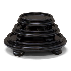 Assorted Black Round Chinese Wooden Stands