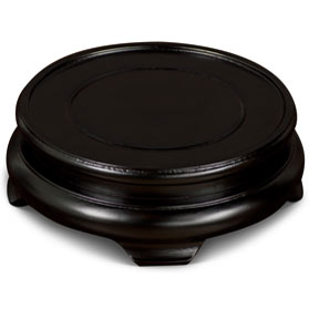 4.5 Inch Black Round Chinese Wooden Stand