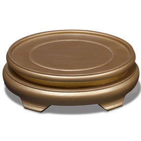 5.5 Inch Antique Gold Round Chinese Wooden Stand
