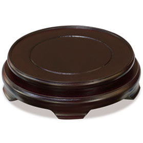 6 Inch Dark Brown Round Chinese Wooden Stand