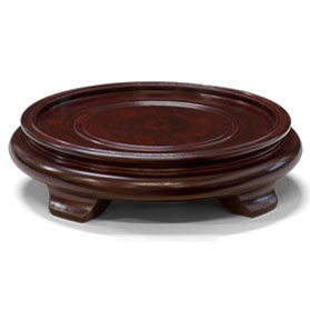 6 Inch Dark Brown Round Chinese Wooden Stand