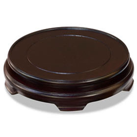 7 Inch Dark Brown Round Chinese Wooden Stand