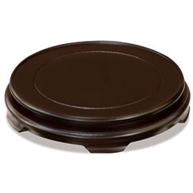 9 Inch Dark Brown Round Chinese Wooden Stand