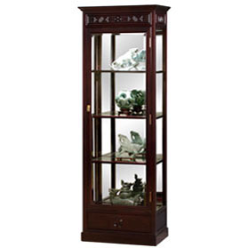 Dark Cherry Rosewood Ming Design Oriental Curio Cabinet