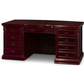 Dark Cherry Rosewood French Style Credenza Desk