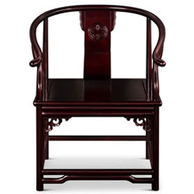 Dark Cherry Rosewood Ming Style Chinese Arm Chair