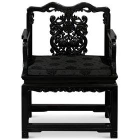 Black Rosewood Imperial Palace Tai Shi Oriental Arm Chair