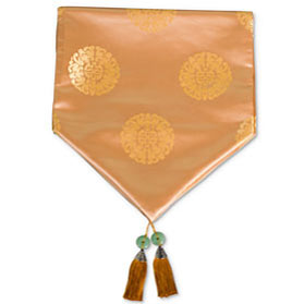 50-Inch Gold Silk Chinese Longevity Table Runner