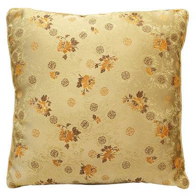 Gold Chinese Silk Pillow (#87)