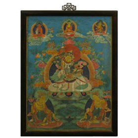 Framed Tibetan Thangka Painting