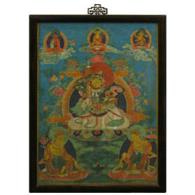 Framed Tibetan Thangka Painting