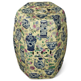 The Collector’s Pastel Chinoiserie Garden Stool
