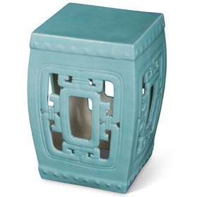 Pastel Blue Key Garden Stool